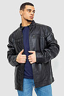 Куртка мужская экокожа батал, цвет черный, 244R168