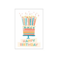 Міні листівка "Happy Birthday тортик" 10шт/уп