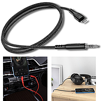 Аукс кабель для айфона Lightning mini-jack 3.5 aux шнур у машину для iphone Apple аудіокабель Hoco