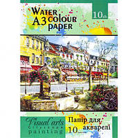 Папір для акварелі А3 10 аркушів, 200г/м², у папці ПА3210 купити дешево в інтернет-магазині