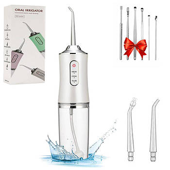 Іригатор Portable Oral Irrigator + Подарунок Набір вушних паличок / Портативний іригатор для зубів з насадками