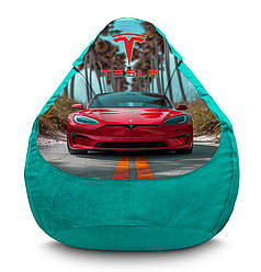 Крісло мішок «Red electrocar Tesla» Флок
