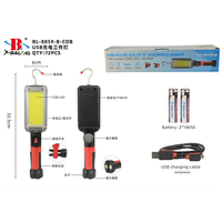 Фонарь ZJ-8859, LED с магнитным креплением, прищепкой.