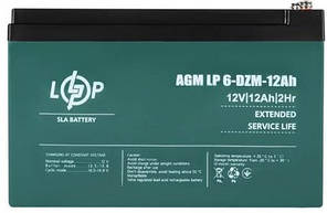 Батарея акумуляторна 12В 12Ah, 12ач, 12АН, АКБ, 12V, 12Вольт, тяговий, AGM, під М5, DZM, 6-DZM-12, для велосипеда