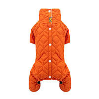 Зимний комбинезон для собак, одежда для мелких и средних пород двухстороний IsPet серый/оранжевый