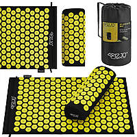 Коврик акупунктурный с валиком 4FIZJO Classic Mat Аппликатор Кузнецова 4FJ0086 Black/Yellow