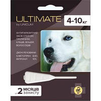Капли от блох, клещей, вшей, власоедов для собак UNICUM Ultimate 4-10кг 0,8мл
