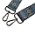 Ремінь для сумки текстильний 38 мм SR-7005 black з карабінами сіро-блакитний, фото 5
