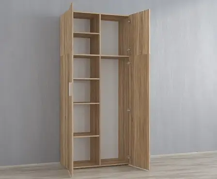 Шафа розпашна з полицями для прибирального інвентарю, пенал у ванну, шафка у ванну SV-MEBLI Дуб Сонома, фото 2