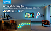 Светодиодные панели Govee Glide Hexa Pro 3D, H6066302 трехмерный Wi-Fi RGBIC для помещений, работает с Alexa и