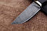 Ніж для полювання ручної роботи Боров 5, нескладний ніж із дамаської сталі, зі шкіряним чохлом у комплекті, фото 3