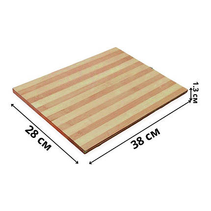 Дошка кухонна обробна Bamboo BB-3828 бамбукова 38х28 см, фото 2