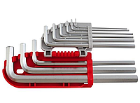 Набор Г-образных удлиненных шестигранных ключей 9 ед, 15-10 мм, S2, PROF, Intertool, HT-1803