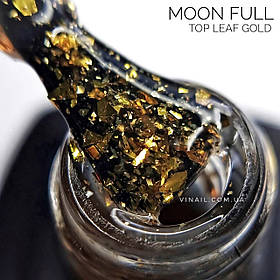 Moon Full Top Leaf Gold — топ для гель-лаку з стелею, 8 мл. (без липкого шару)