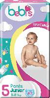 Дитячі підгузки-трусики, еластичні Bebis Pants Junior №5, 11-18 кг 40 шт