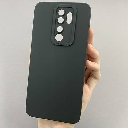 Чохол для Xiaomi Redmi Note 8 Pro чохол однотонний із захистом камери на сяомі редмі нот 8 про чорний s2l, фото 1