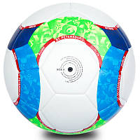 М'яч футбольний SP-Sport EURO 2020 AC5998 №5 PU білий-синій-салатовий