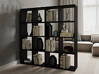 Полка для книг, офисный стеллаж на 16 ячеек Стеллаж для дома ЛДСП Дуб Сонома 142.4х142.4х30 см