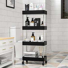 Етажерка підлогова на коліщатках 4 яруси 40*12,3*87,2 см A-Plus 400SR