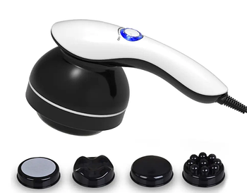Антицелюлітний масажер Body massage 4 насадки Вібромасажер ручний антицелюлітний