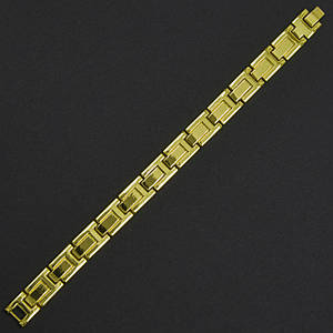 Браслет золотистого цвета из нержавеющей медицинской стали от Stainless Steel длина 20 см ширина 12 мм