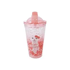 Стакан із кришкою та трубочкою для напоїв 450 мл Elite Hello Kitty EL-576