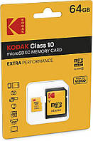 Карта памяти Kodak MicroSD 64GB Class 10 UHS-I U1 + SD-адаптер (MicroSDXC)