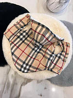 Брендовая зимняя жилетка для собак BURBERRY с капюшоном, на кнопках, бежевая