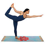 Замшевий двошаровий килимок для йоги з принтом Квітка Сакури 183x61x0.3 см Record FI-5662-31, фото 8