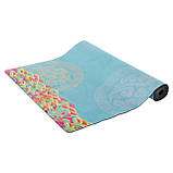 Замшевий двошаровий килимок для йоги з принтом Квітка Сакури 183x61x0.3 см Record FI-5662-31, фото 3