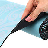 Замшевий двошаровий килимок для йоги з принтом Квітка Сакури 183x61x0.3 см Record FI-5662-31, фото 6