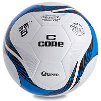 М'яч футбольний HIBRED CORE SUPER CR-013 №5 PU білий-синій