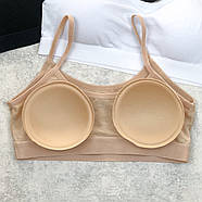 Топ жіночий на тонких бретелях (модал) Berrak Туреччина XS/S, Бежевий, фото 4