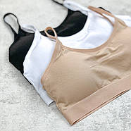 Топ жіночий на тонких бретелях (модал) Berrak Туреччина XS/S, Бежевий, фото 3