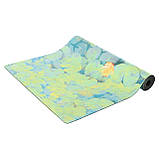 Замшевий двошаровий килимок для йоги з принтом Білий Лотос 183x61x0.3 см Record FI-5662-34, фото 2