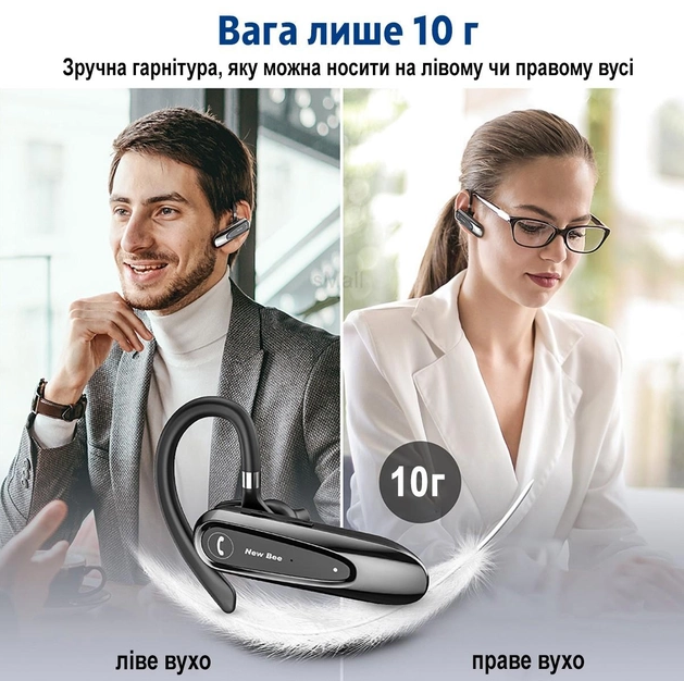 Гарнитура Bluetooth New Bee LC-B45 Black Наушники с микрофоном на одно ухо Фирменные bluetooth наушники - фото 6 - id-p2122300347