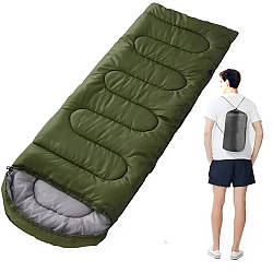 Спальний мішок до -15 °C, 210х72 см, Зелений / Зимовий спальний мішок / Спальник / Зимовий спальник