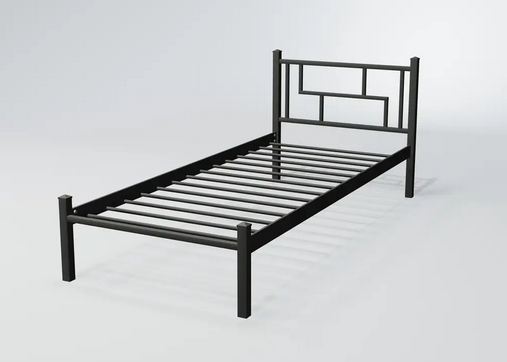 Металлическая кровать Амис-мини Тенеро 90х200 см односпальная черного цвета