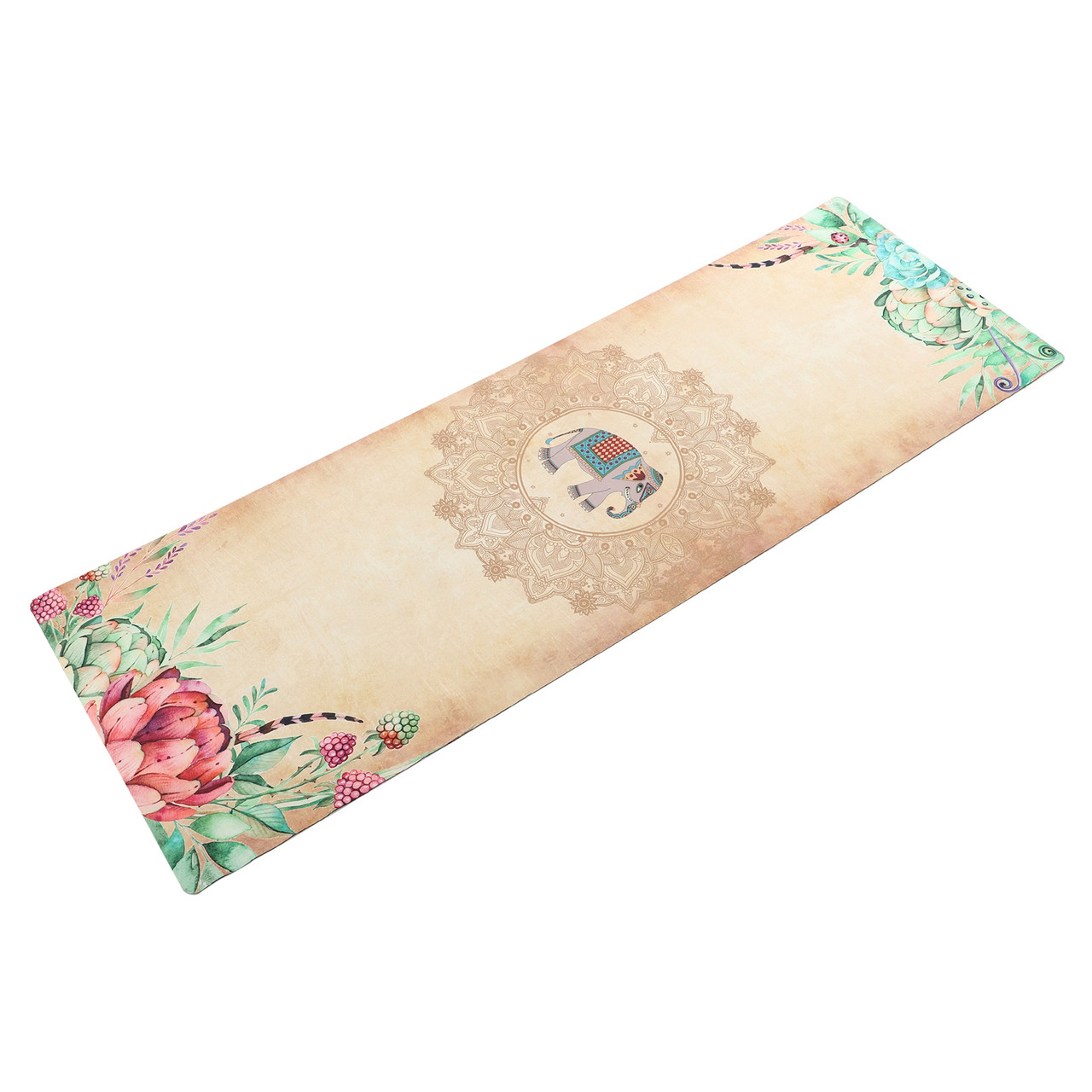 Килимок для йоги замшевий двошаровий Слон та Сад 183x61x0.3 см Record FI-5662-39, фото 1