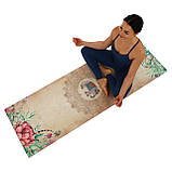 Килимок для йоги замшевий двошаровий Слон та Сад 183x61x0.3 см Record FI-5662-39, фото 8