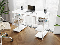 Компьютерный стол, письменный стол на 6 полочек из ЛДСП 100х75х60 см Белый