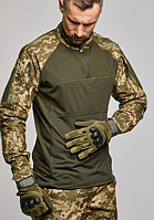 Боевая сорочка убакс армейская кофта Ubacs ЗСУ пиксель военная тактическая рубашка военным с липучками