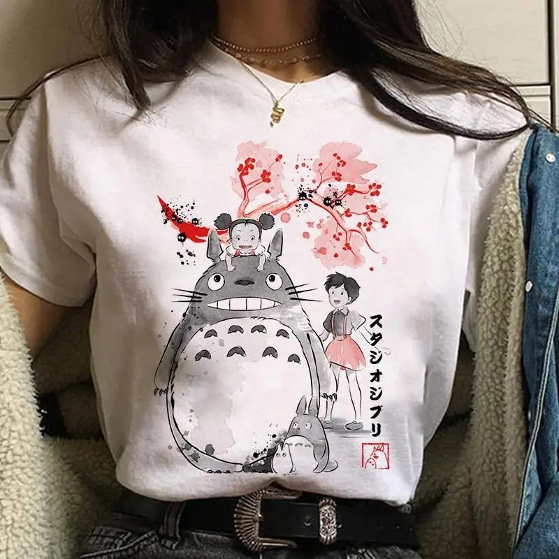 Жіноча футболка Аніме Тоторо з дівчатками, T-shirt Anime Totoro with girls