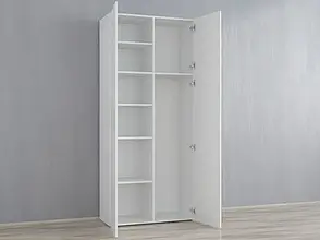 Шафа розпашна з полицями для прибирального інвентарю, пенал у ванну, шафка у ванну SV-MEBLI Білий, фото 3