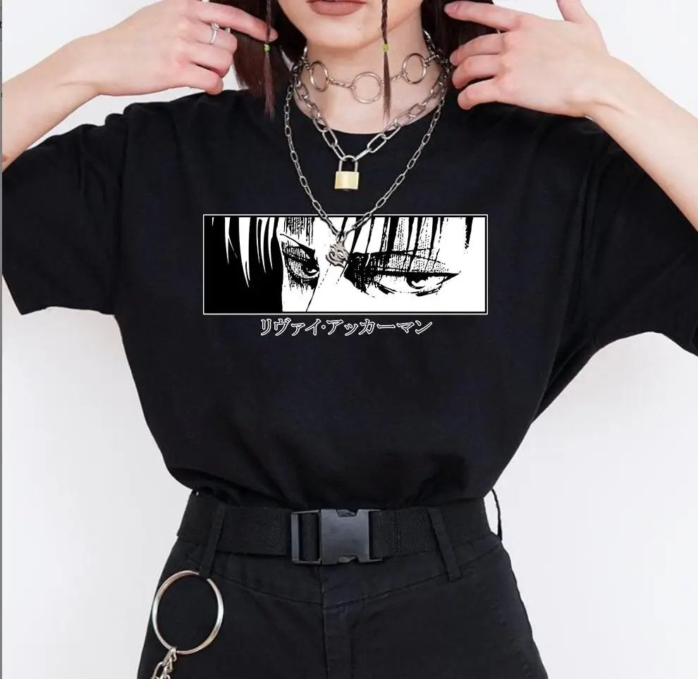 Жіноча футболка Аніме очі Леві, T-shirt Anime eyes Lions