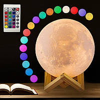 Детский ночник луна 3d moon lamp 17 см на аккумуляторе ,Настольный светильник луна TRA