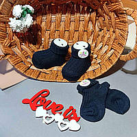 Теплые мягкие шерстяные носочки для новорожденных 0-6 мес в роддом черные