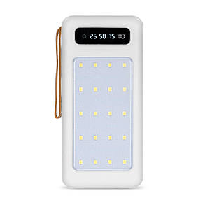 Повербанк 20000mAh Power Bank Kraft KPB-1120L White LED-ліхтар (43-00054), фото 1