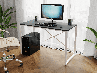 Компьютерный стол Лофтовый, офисный стол из ЛДСП 140х75х60 см Белый-Антрацит.
