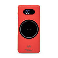 Повербанк 10000mAh Power Bank Kraft KPB-1110W Red бездротова зарядка (43-00056)